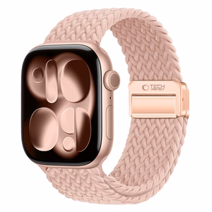 TECH-PROTECT NYLONMAG APPLE WATCH 4 / 5 / 6 / 7 / 8 / 9 / SE / ULTRA 1 / 2 (42 / 44 / 45 / 49 MM) PŪDERI ROZĀ