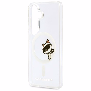 Karl Lagerfeld maciņš Magnetic IML Peekaboo Choupette priekš Samsung Galaxy S26 caurspīdīgs