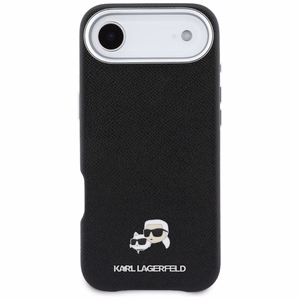 Karl Lagerfeld Karl & Choupette Head Pins Saffiano MagSafe Maciņš for iPhone Air - melns