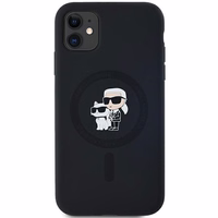 Karl Lagerfeld Silikona Karl&Choupette Magnētiskais viedtālruņa apvalks iPhone 11 / Xr - melns
