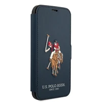 US Polo USFLBKP12MPUGFLNV iPhone 12/12 Pro 6,1" zils grāmatas tipa viedtālruņa apvalks Polo Embroidery Collection