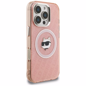 Karl Lagerfeld IML Choupette Head Logo MagSafe Case for iPhone 16 Pro - Pink