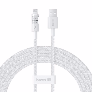 Baseus Gem USB-A uz Lightning 2.4A ātras uzlādes kabelis 2 m, balts