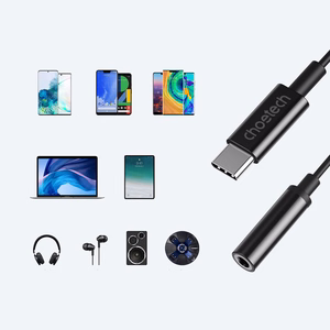Adapteris Choetech AUX003 USB-C uz 3.5mm audio ligzdas adapteris (melns)