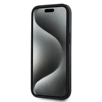 DKNY Ādas rūtainais magnētiskais apvalks iPhone 15 Plus / 14 Plus - melns