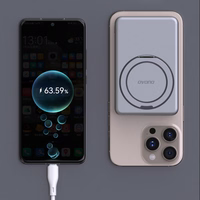 Dudao K28S 20W PD 5000mAh Portatīvais lādētājs ar Magnētisko funkciju un statīvu - sudraba