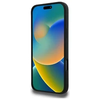 Karl Lagerfeld silikona magnētiskais viedtālruņa apvalks iPhone 16 Pro ar Choupette galvas attēlu - melns