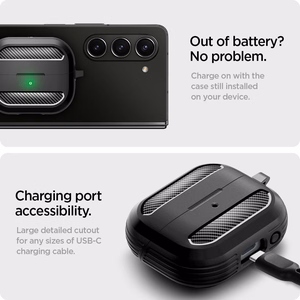 Spigen Rugged Armor viedtālruņa apvalks Samsung Galaxy Buds 3 / 3 Pro - melns