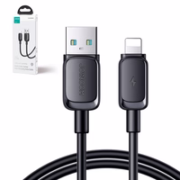 Joyroom Multi-Color Series A14 Lightning / USB-A 2.4A 1.2 m kabelis - melns