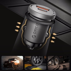 Orico MiniRing Pro 45W USB-A + USB-C auto lādētājs - sudrabs