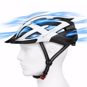 Wozinsky MTB velosipēda ķivere ar noņemamu nagu un aizmugurējo USB gaismu M - melns un balts