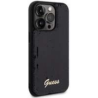 Guess Sequin Script Metal viedtālruņa apvalks iPhone 13 Pro Max - melns