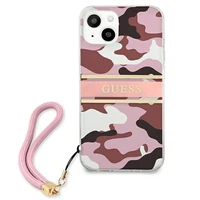 Guess GUHCP13SKCABPI iPhone 13 mini 5.4" rozā/rozā cietais apvalks Camo Siksnas Kolekcija