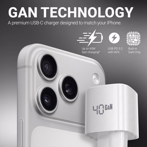 Crong NEO GaN USB-C PD lādētājs ar AVS, 40 W, balts