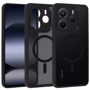 Pilnībā matētais Magnētiskais viedtālruņa apvalks Xiaomi Redmi Note 14 5G melns