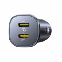 Baseus GoTrip 2 x USB-C 30W automašīnas lādētājs - melns