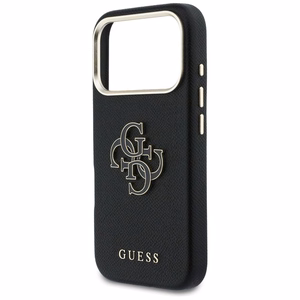 Guess FW sveķu logotipa korpuss iPhone 17 Pro Max - melns