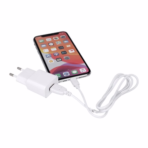 Maxlife MXTC-01 lādētājs 1x USB 2.1A balts + USB-C kabelis