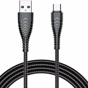 VEGER kabelis USB A uz Type C 2,4A V104 1,2 m melns