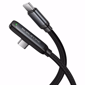 Melns Borofone BX126 Skillful USB-C–USB-C kabelis, PD 60 W, 1 m
