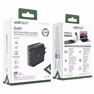 Acefast A94 tīkla lādētājs GaN2 USB-A / 3x USB-C PD 100W - melns