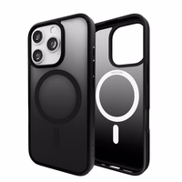 Puro krāsu pārejas MagSafe silikona apvalks iPhone 16 Pro Max viedtālrunim – melnā krāsā