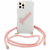 Guess Script Vintage iPhone 12 Pro Max 6.7" apvalks - rozā