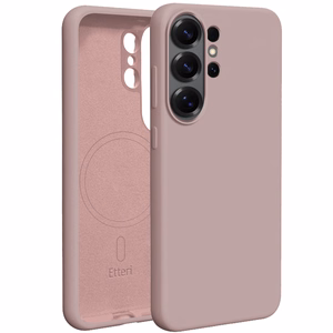 Etteri Silikona Mag maciņš for Samsung Galaxy S26 Ultra gaiši rozā