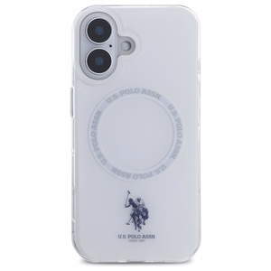 Viedtālruņa apvalks US Polo IML Ring MagSafe iPhone 16 - balts