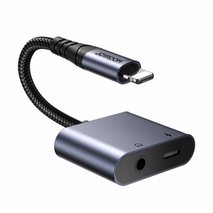 2‑in‑1 audio adapteris Joyroom SY-L01 Lightning uz 3.5mm + Lightning (melns)