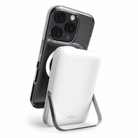 Puro 10000mAh MagSafe bezvadu portatīvais lādētājs ar alumīnija statīvu - balta