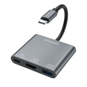 Hub Wozinsky WHCH-01 USB-C PD 100W HDMI 4K@30Hz USB-A 10Gbps - pelēks