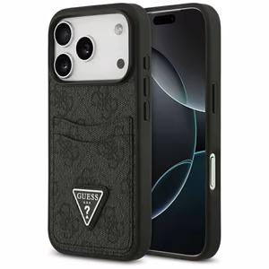 Guess чехол для iPhone 17 Pro GUHCP17LP4TPK (4G Double Card Triangle) чёрный