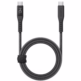 ENERGEA Kabelis Flow USB-C - USB-CDigital Displejs 1.5m melns/black 240W 5A PD Fast Charge