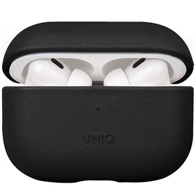 Uniq Terra Īstas Ādas viedtālruņa apvalks AirPods Pro 2 - melns