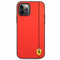 Ferrari FESAXHCP12LRE iPhone 12 Pro Max 6.7" sarkans/sarkans cietais viedtālruņa apvalks On Track Carbon Stripe