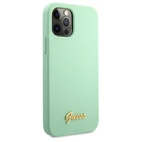 Guess GUHCP12MLSLMGGN iPhone 12/12 Pro 6.1" zaļais Metal Logo Script