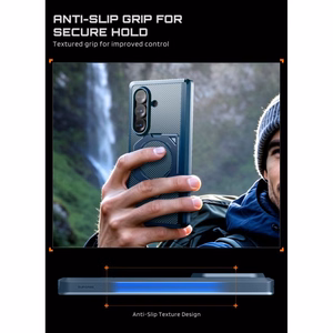 Supcase UB Aero MagSafe 2 daļu maciņa un privātuma aizsargstikla komplekts Samsung Galaxy Z Fold 8 Ultra – tumši zils