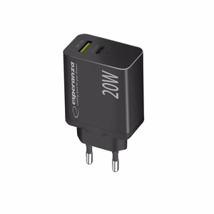 Esperanza EZC105K mains charger 20W melns