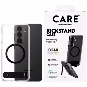 CARE by PanzerGlass Black Kickstand & QI Case for Samsung Galaxy S26+ - Transparent