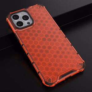 Honeycomb Case armor cover with TPU Bumper for iPhone 13 Pro Max red