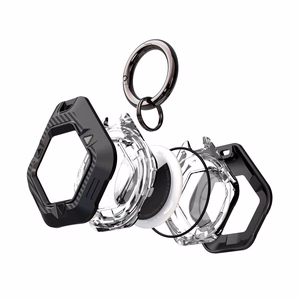 Tech-Protect Defense apvalks Apple AirTag 1/2 - melna