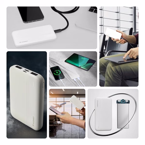 Portatīvais lādētājs Wozinsky Li-Po 10000mAh 2x USB balts (WPBWE1)