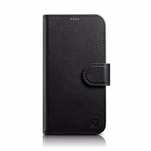 iCarer Maki apvalks 2in1 vāks iPhone 14 Plus Anti-RFID ādas atverams apvalks melns (WMI14220727-BK)