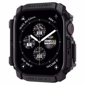 Чехол Spigen Rugged Armor для Apple Watch 10 (42mm) - чёрный