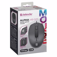 MOUSE DEFENDER ALPHA MB-507 OPTICAL 1000dpi 3P melns SILENT CLICK