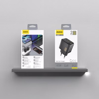 Dudao A28PEU PD 45W GaN 2xUSB Wall Lādētājs - Melns