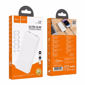 HOCO portatīvais lādētājs 10000 mAh 2A J128 balts