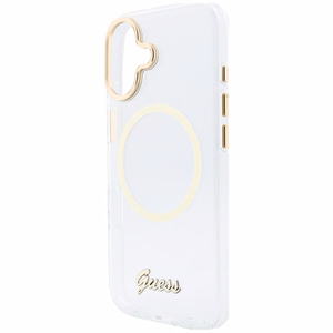 Guess IML Script Metal MagSafe Maciņš for iPhone 17 - caurspīdīgs