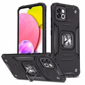 Wozinsky Ring Armor viedtālruņa apvalks Samsung Galaxy A03 bruņu pārvalks magnētiskais turētājs gredzens melns